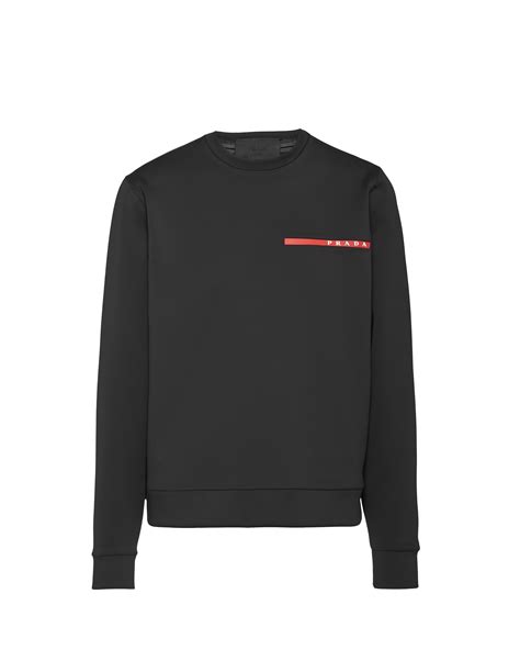 womens prada sport black sweatshirt|prada nylon sweatshirt.